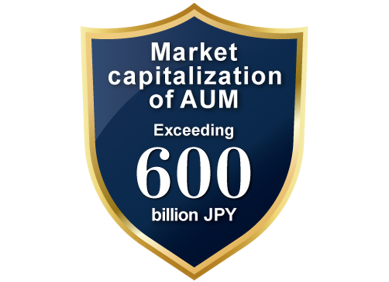 Market capitalization of AUM exceeding 600 billion JPY